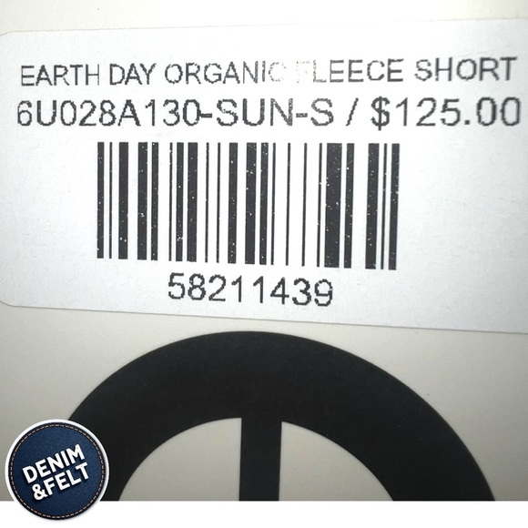 MadHappy Sun Yellow EARTH DAY ORGANIC FLEECE SHORT w/ Recycle Logo | NEW/NWT🌎 - Picture 9 of 10